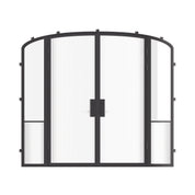 Air Grand exterior steel double entry doors with mini arch tops and sidelights, galvanized steel frame with Low-E glass