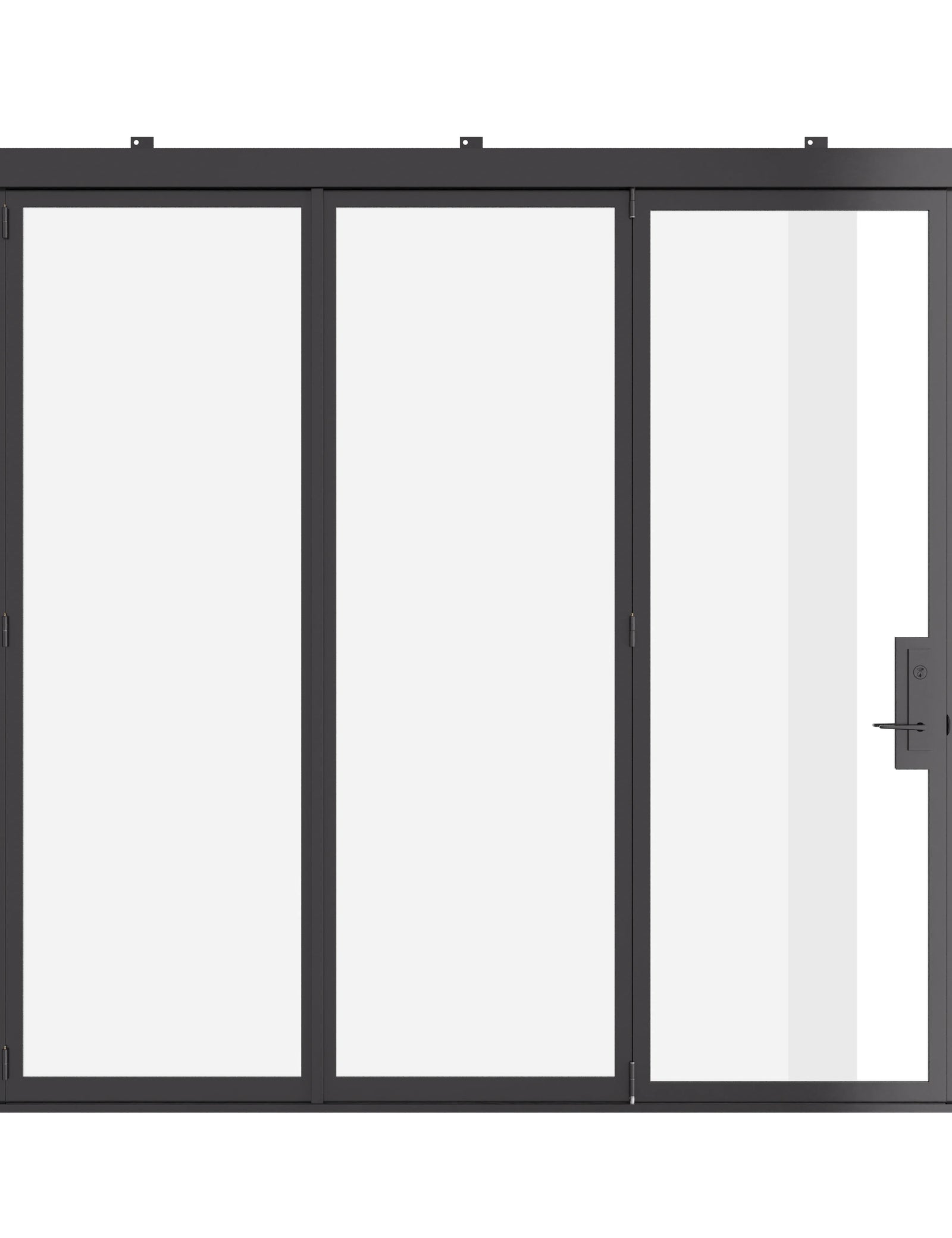 Bi-fold steel door system with architectural-grade detailing.