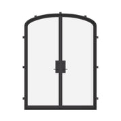 Double mini arch steel door, NFRC rated insulated glass.