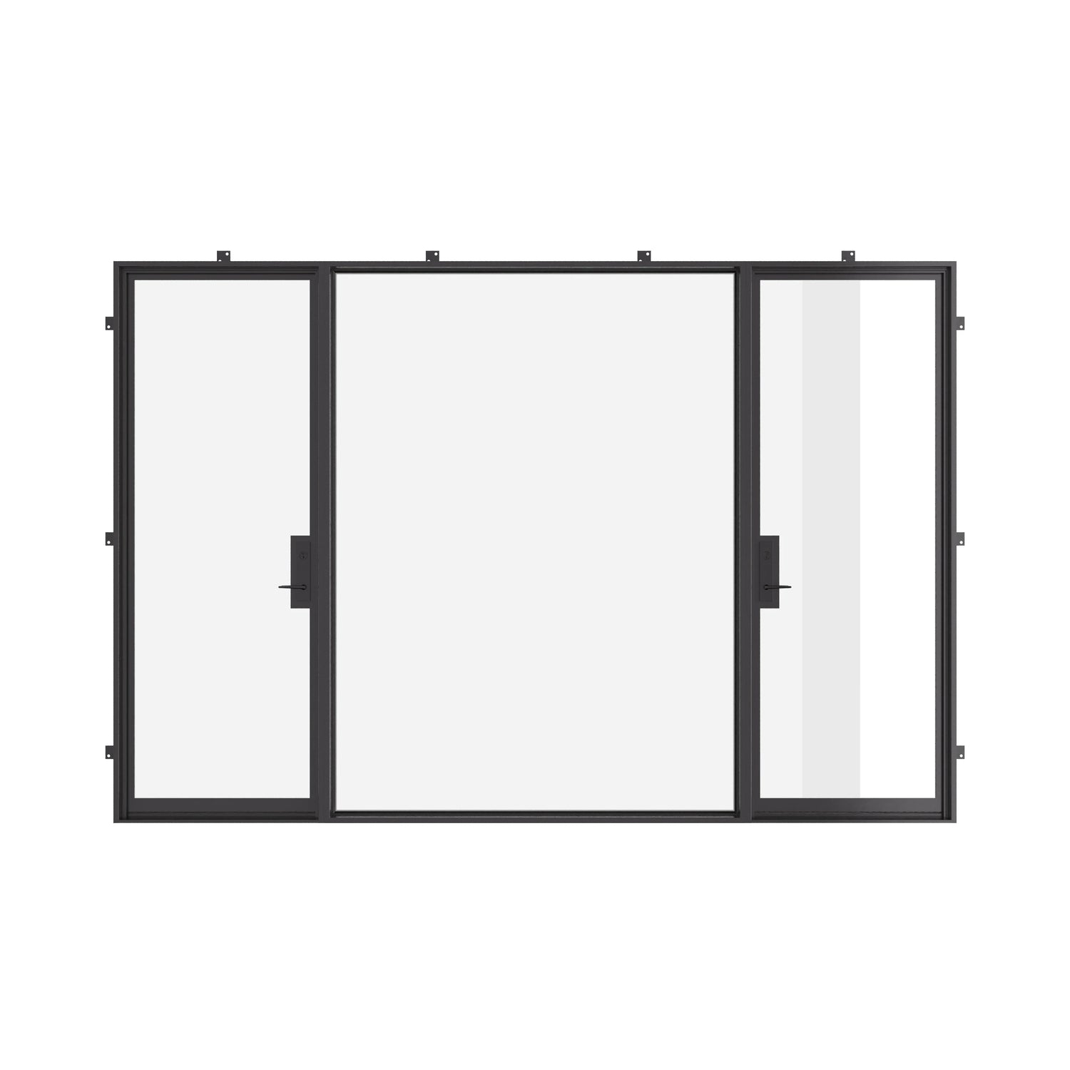 Air Lite - Dual Single with Middle Fixed Panel Flat by Pinky’s Iron Doors — home doors, view 1