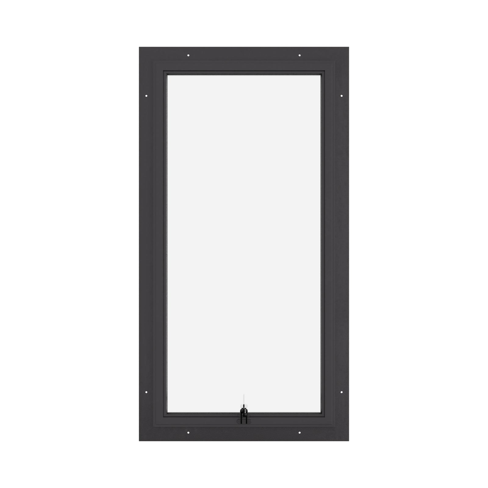 Awning steel window, portrait, ring pull, hot-rolled steel, black, dual pane Low-E glass