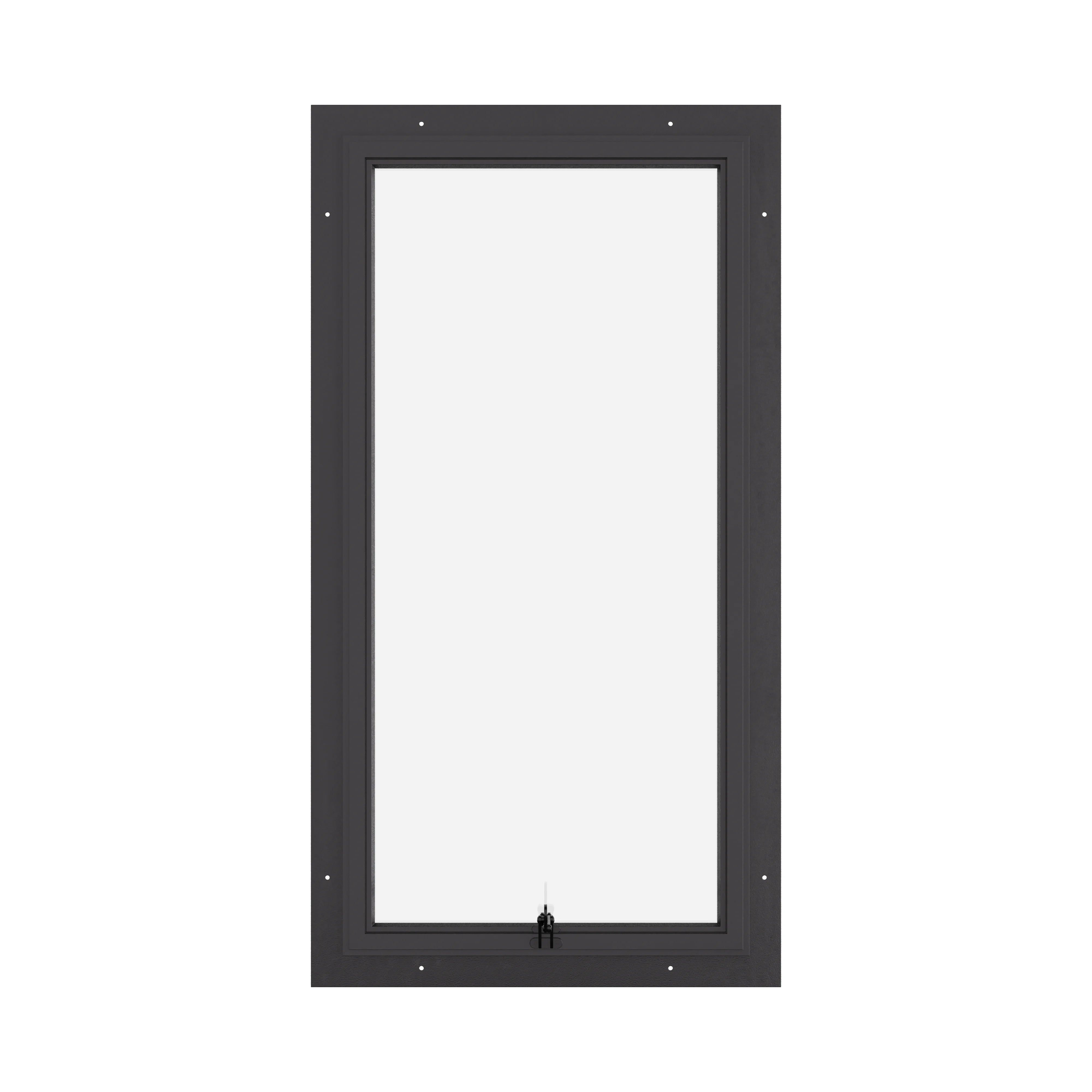 Awning steel window, portrait, ring pull, hot-rolled steel, black, dual pane Low-E glass