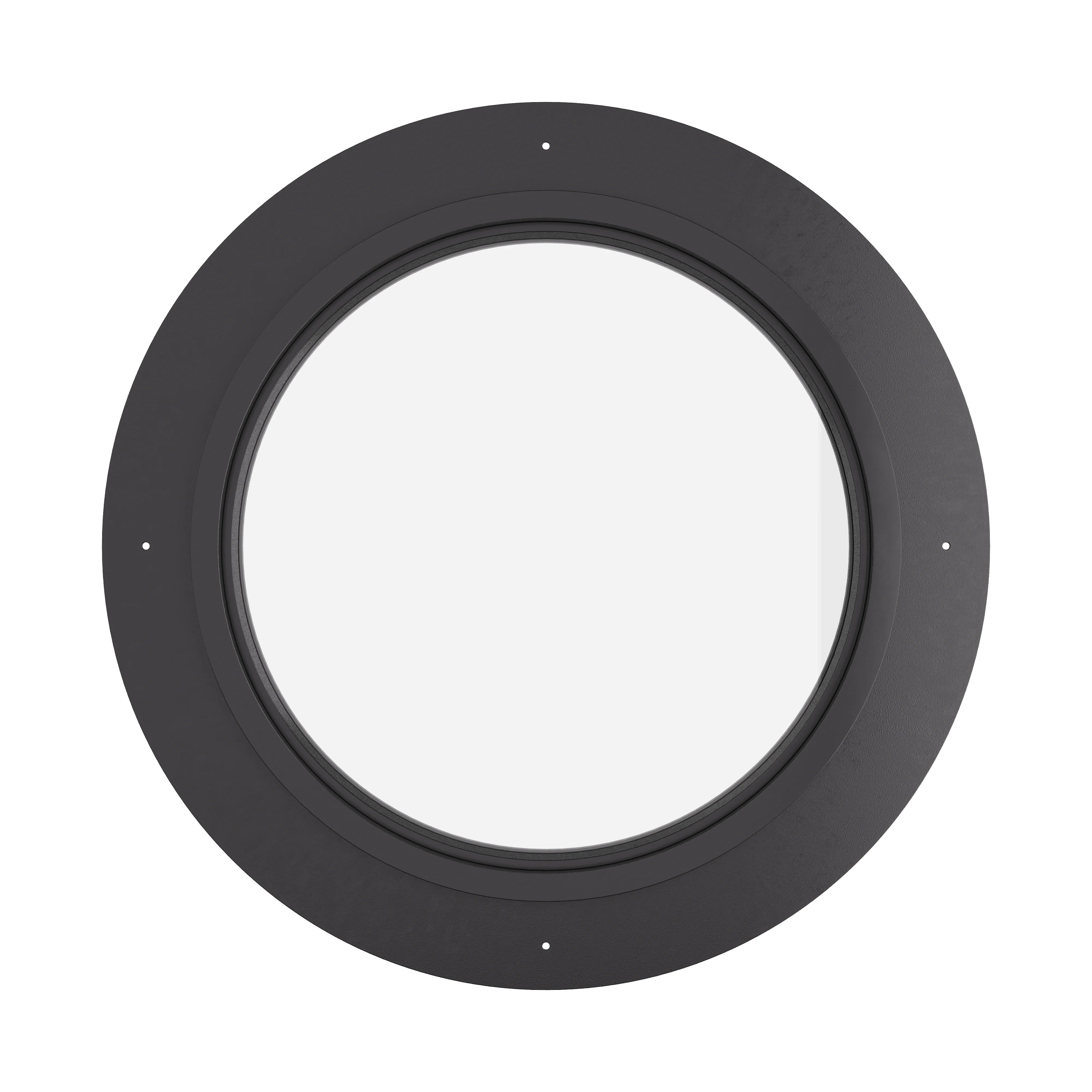 minimalist circular steel window for luxury residential architecture