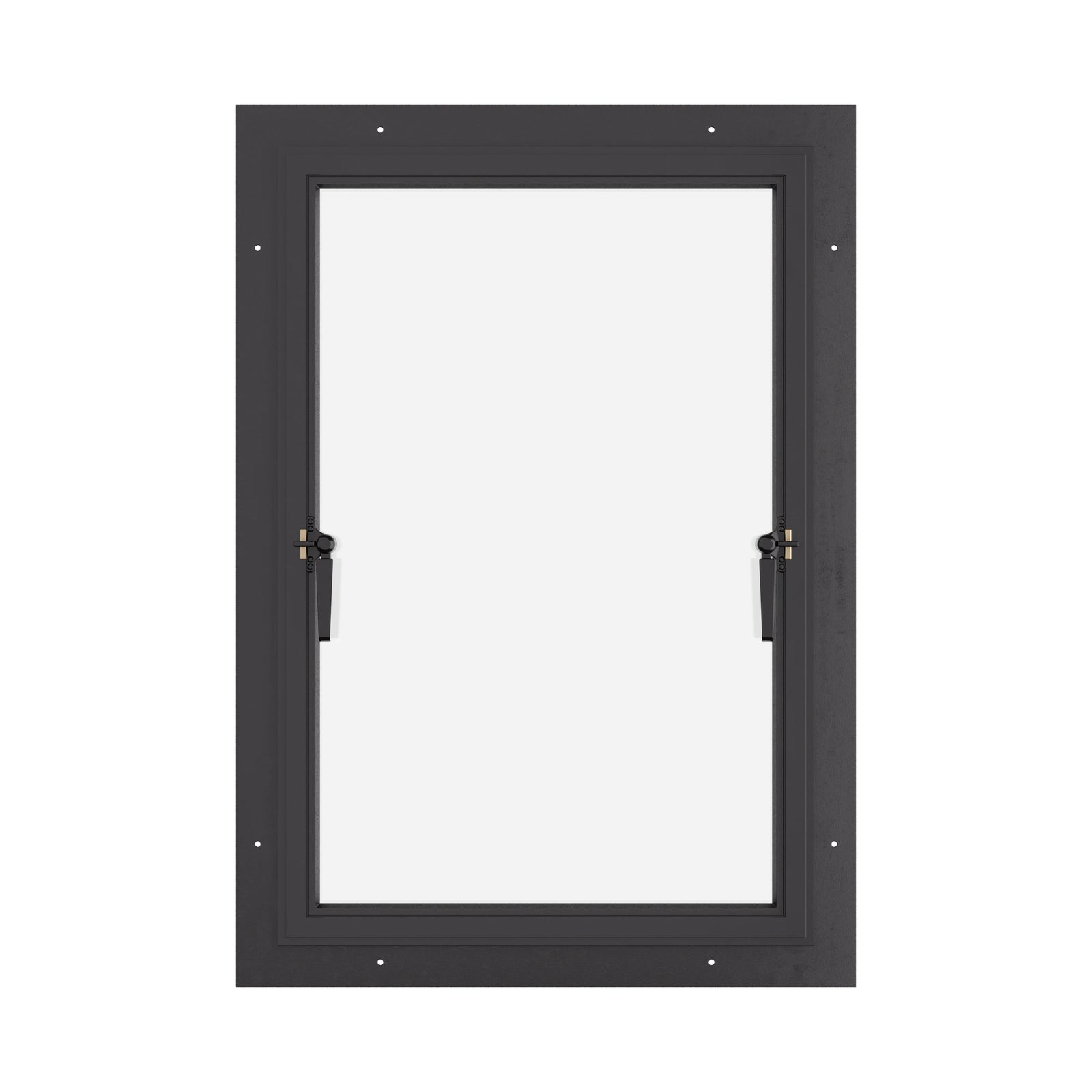 Thermally broken push-out steel window, cold-rolled steel, black, dual pane Low-E glass