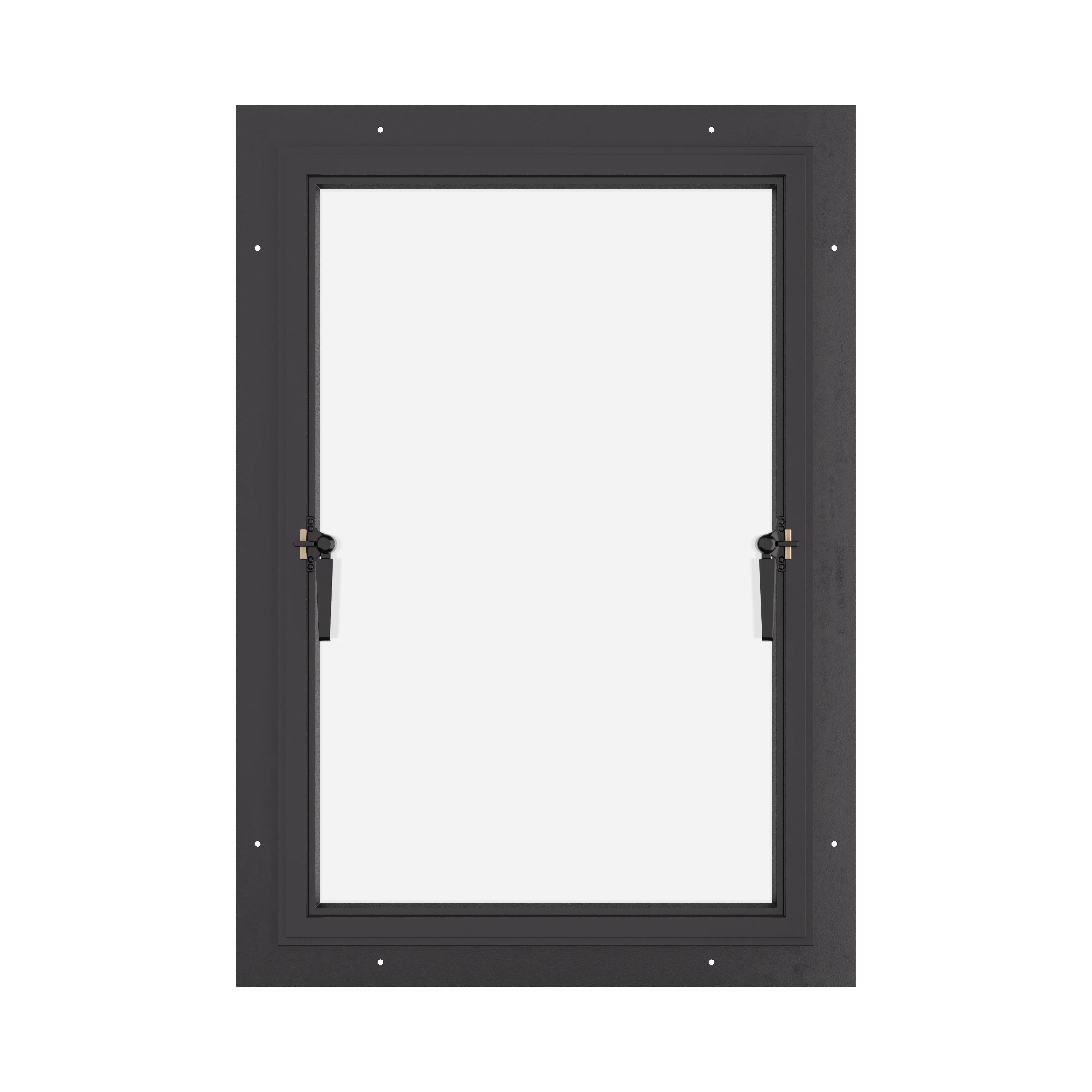 Thermally broken push-out steel window, cold-rolled steel, black, dual pane Low-E glass