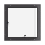 Thermally broken single casement steel window, square, cold-rolled steel, black, dual pane Low-E glass
