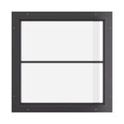 modern square steel window with horizontal muntin and dual pane glass