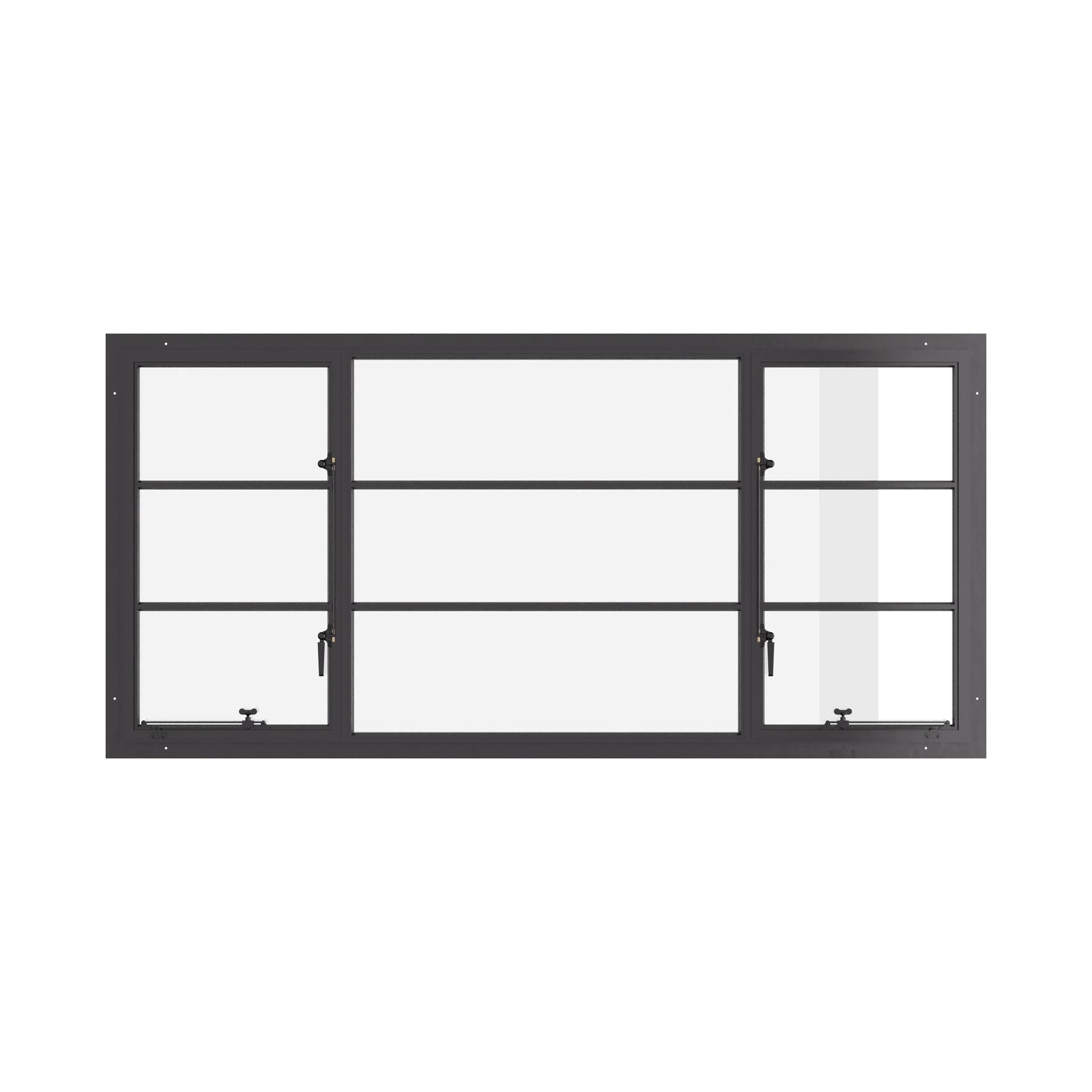 Thermally broken portrait steel casement window with thermal performance glazing