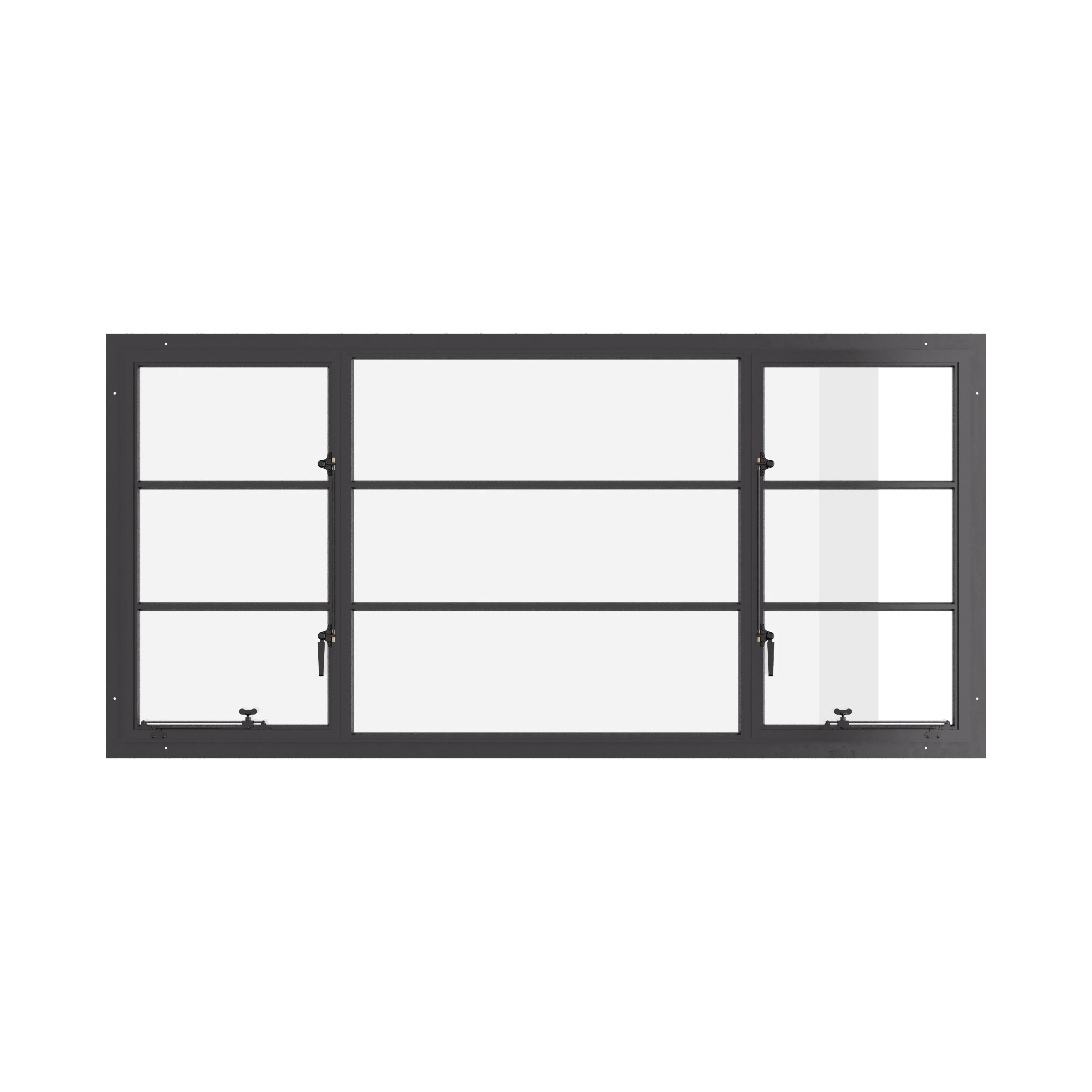 Thermally broken portrait steel casement window with thermal performance glazing