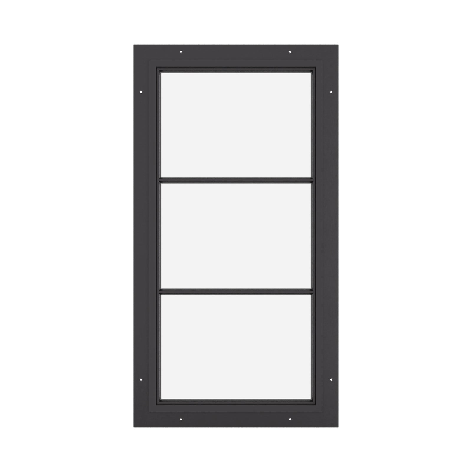 tall steel window with 2H grid pattern and insulated glazing
