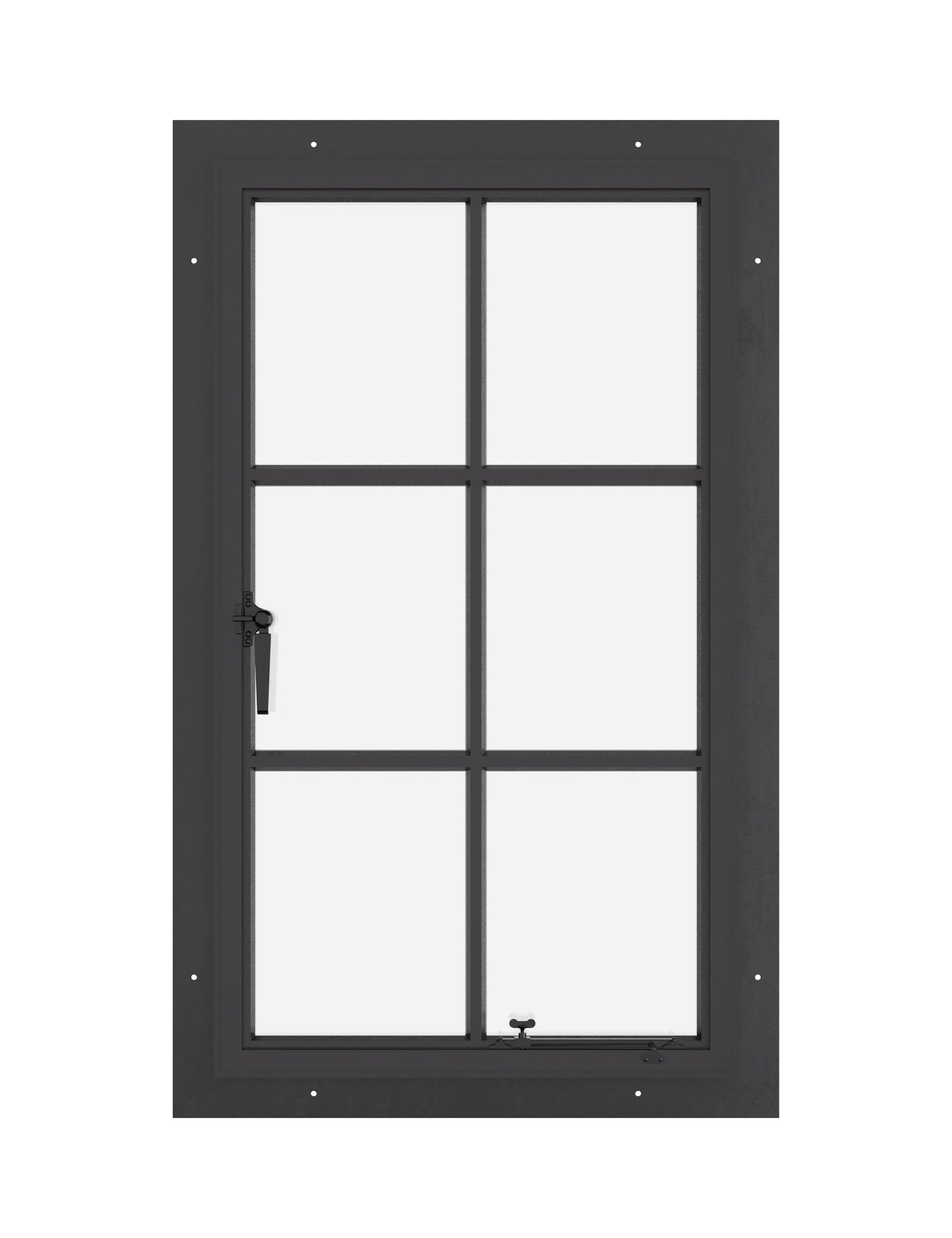 Pinkys Air Window, single, casement, portrait, closed