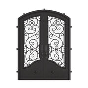 Beverly iron door in bronze hue with arch top.