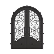Beverly bronze colored radius top iron double door thermally broken.