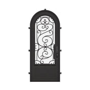 Beverly single full arch exterior door with thermal barrier in black.