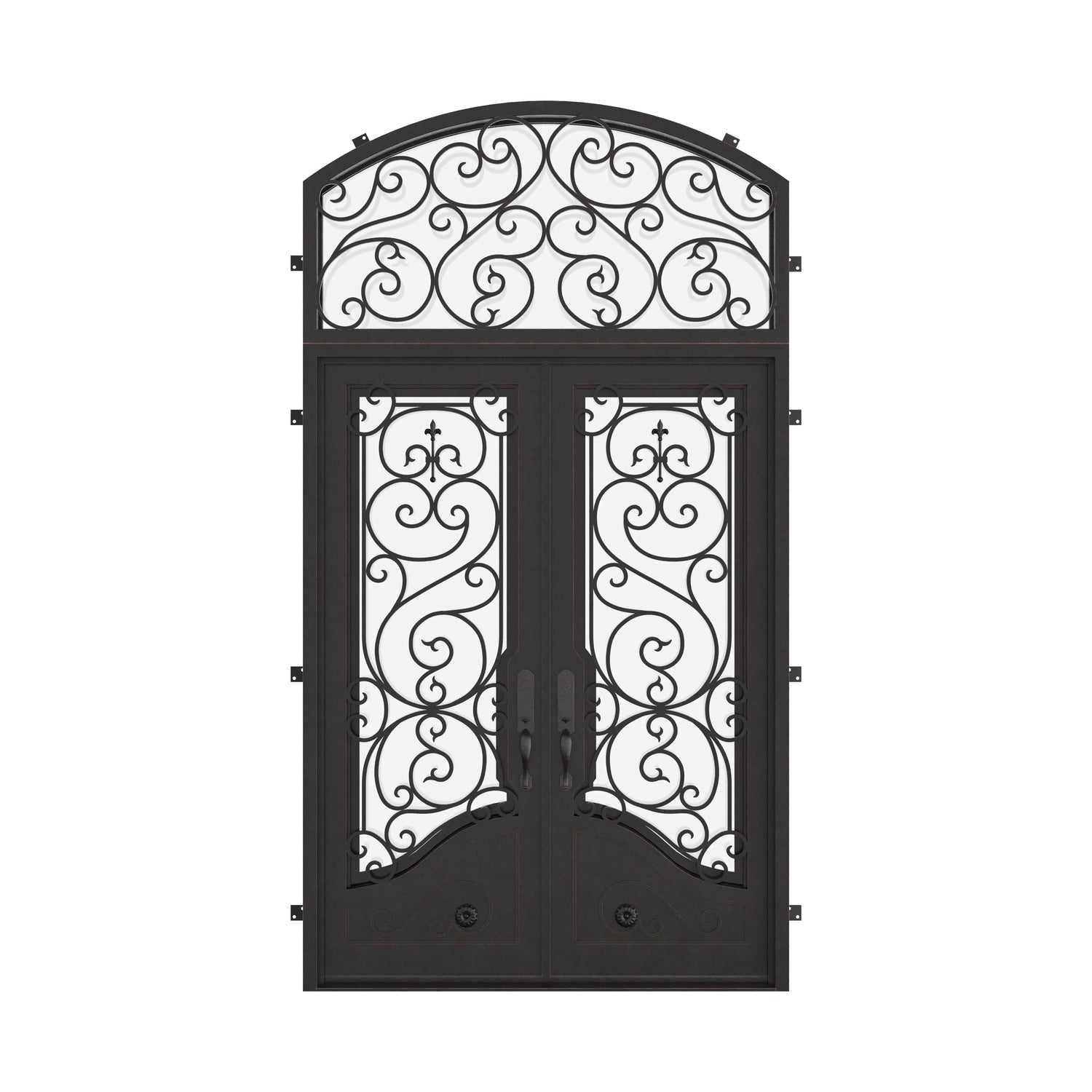 Beverly with Thermal Break and Arch Top Window - Double Flat by Pinky’s Iron Doors — home doors, view 1