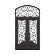 Beverly double flat with curved top window in matte black.