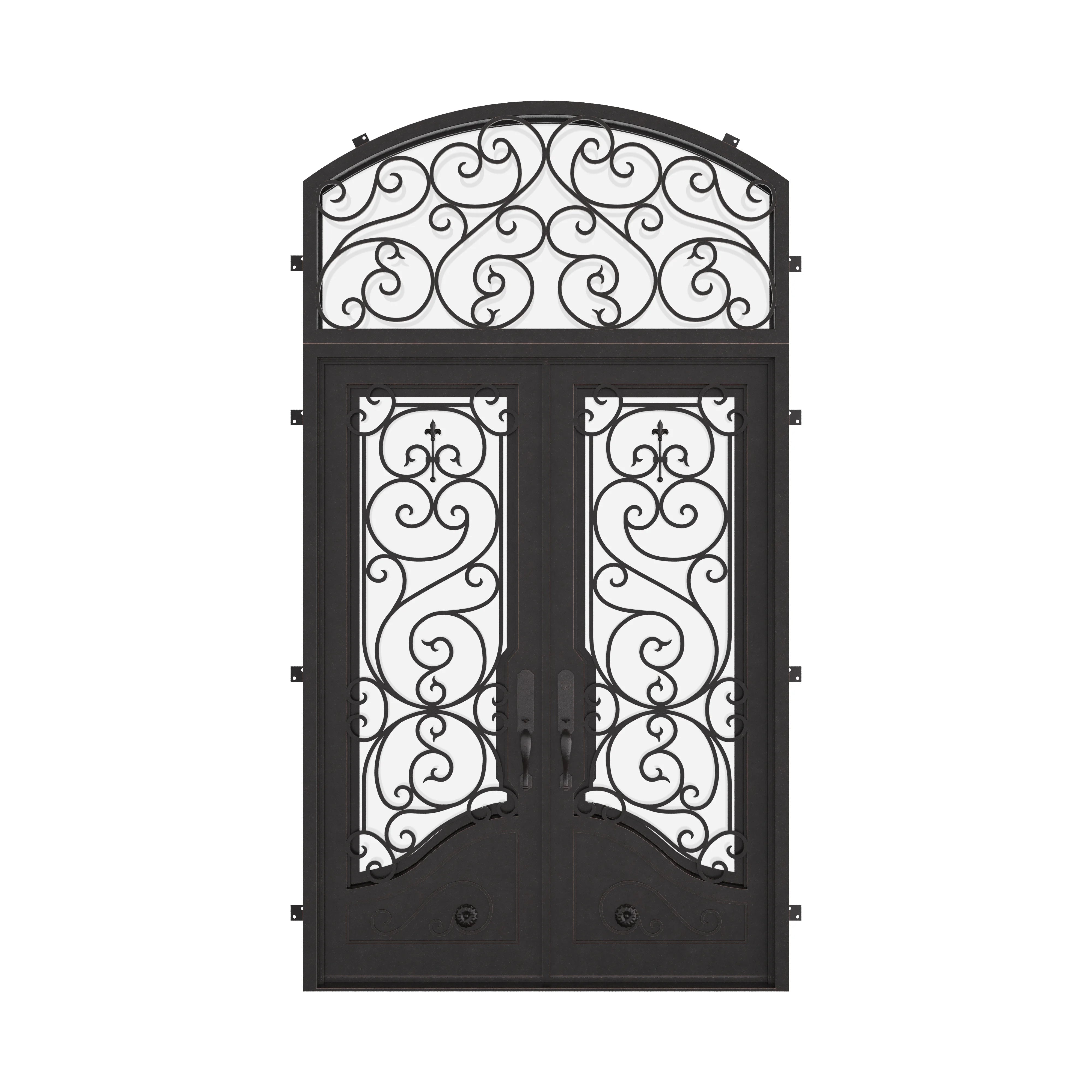 Beverly double flat with curved top window in matte black.