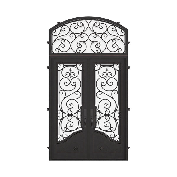 Beverly double flat with curved top window in matte black.