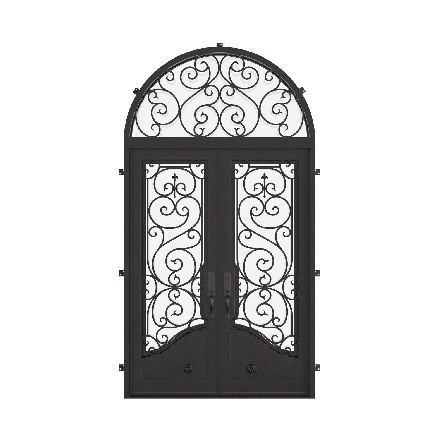 Beverly with Thermal Break and Full Arch Top Window - Double Flat by Pinky’s Iron Doors — home doors, view 1