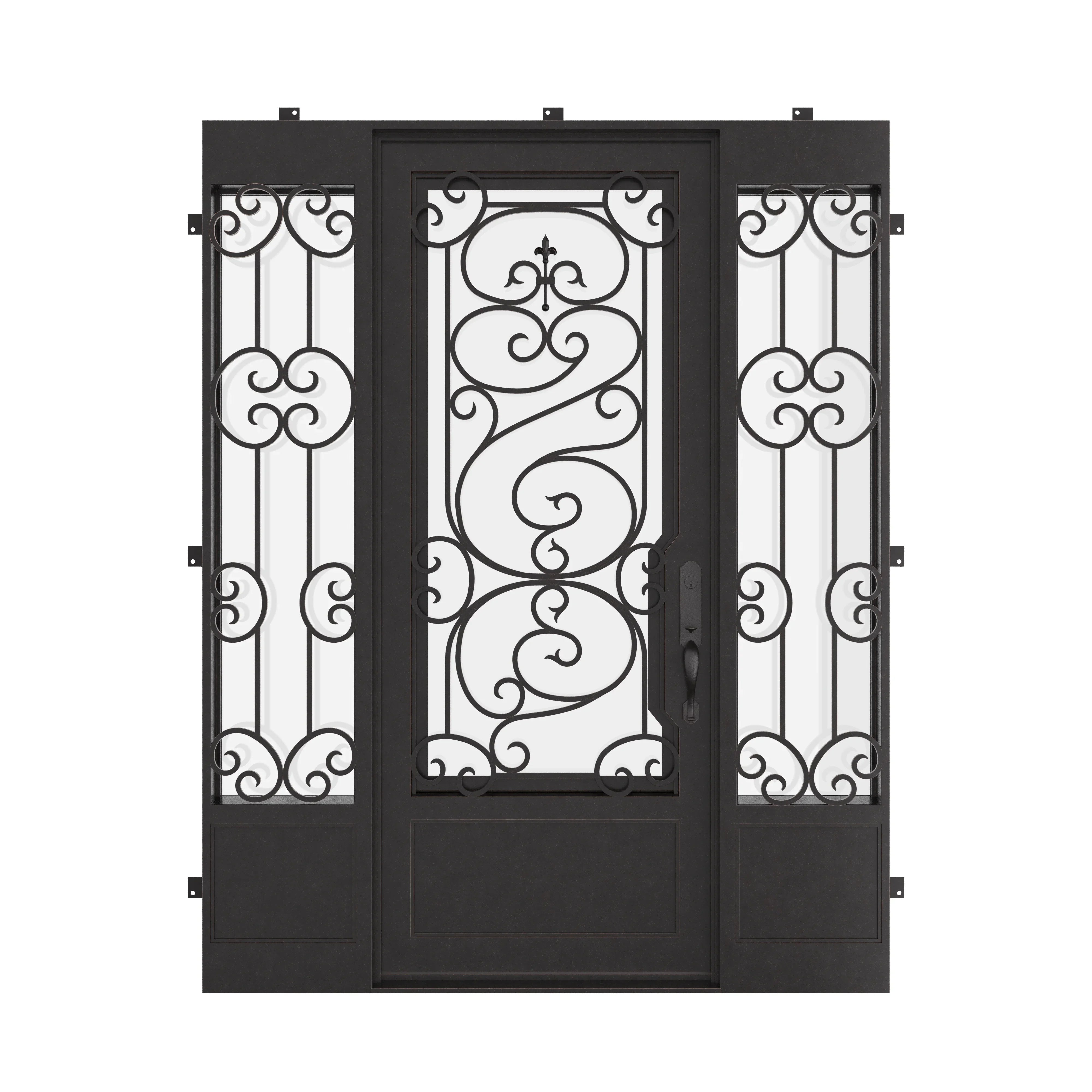 Beverly thermally broken flat top patio door with sidelights.