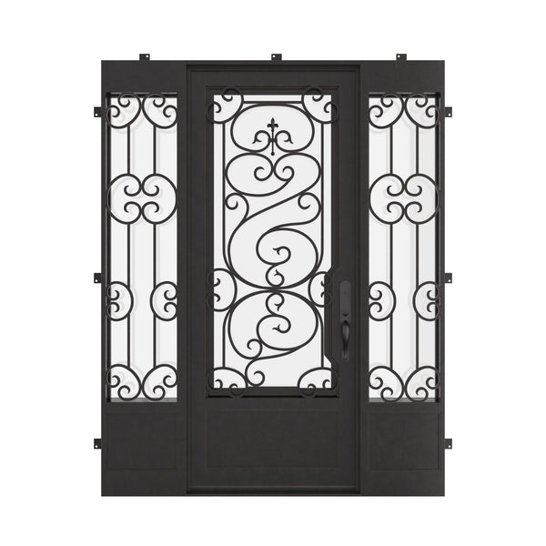 Beverly thermally broken flat top patio door with sidelights.