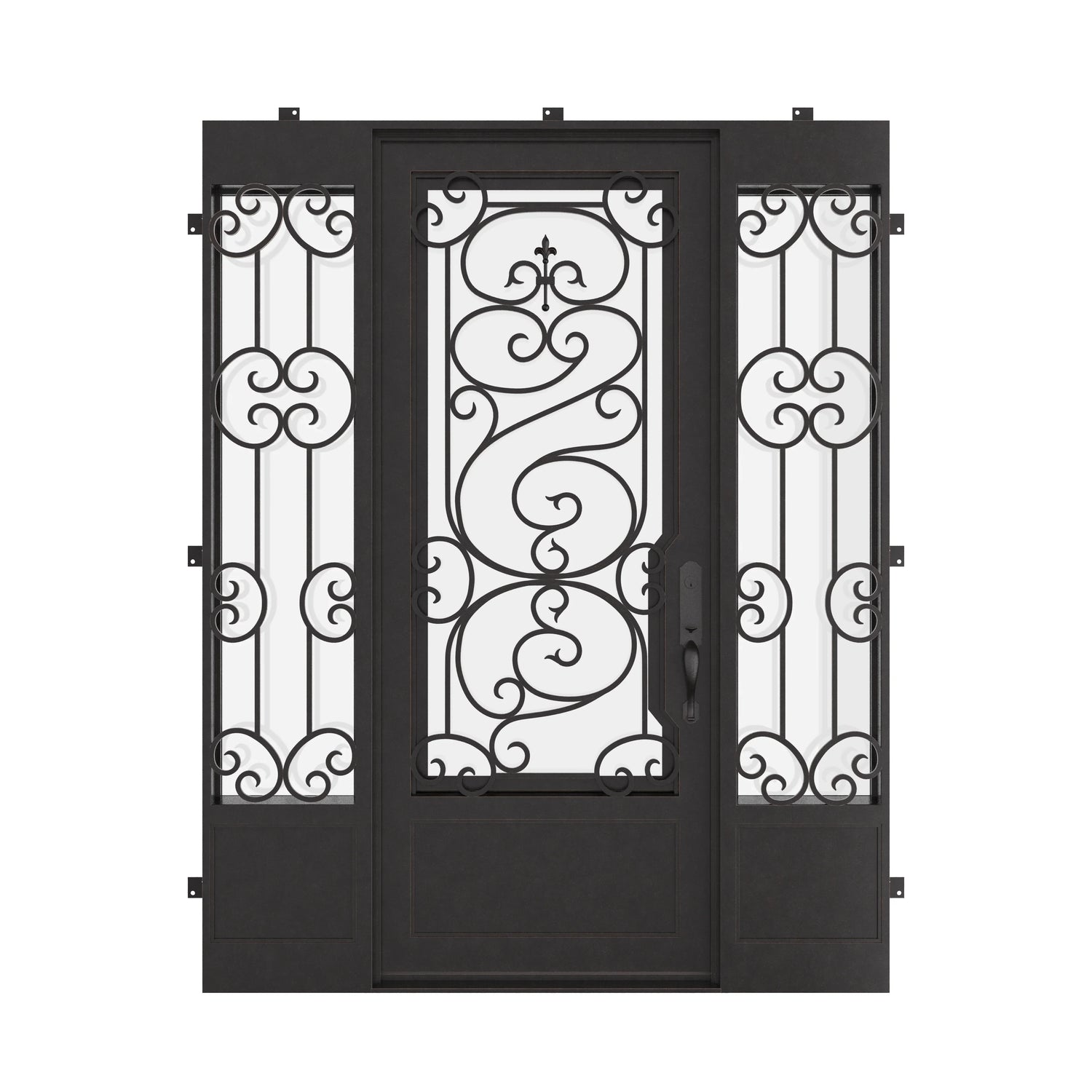 Beverly with Thermal Break and Side Windows - Single Flat by Pinky’s Iron Doors — home doors, view 1
