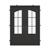 Bristol thermally broken square top french entry door in bronze.