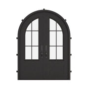 Bristol french full arch top front door with hand forged metalwork and glass.