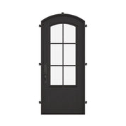 Bristol single arch top entry door with dual-pane tempered glass.