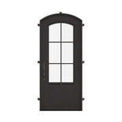 Bristol curved top iron single exterior door with efficient glass.