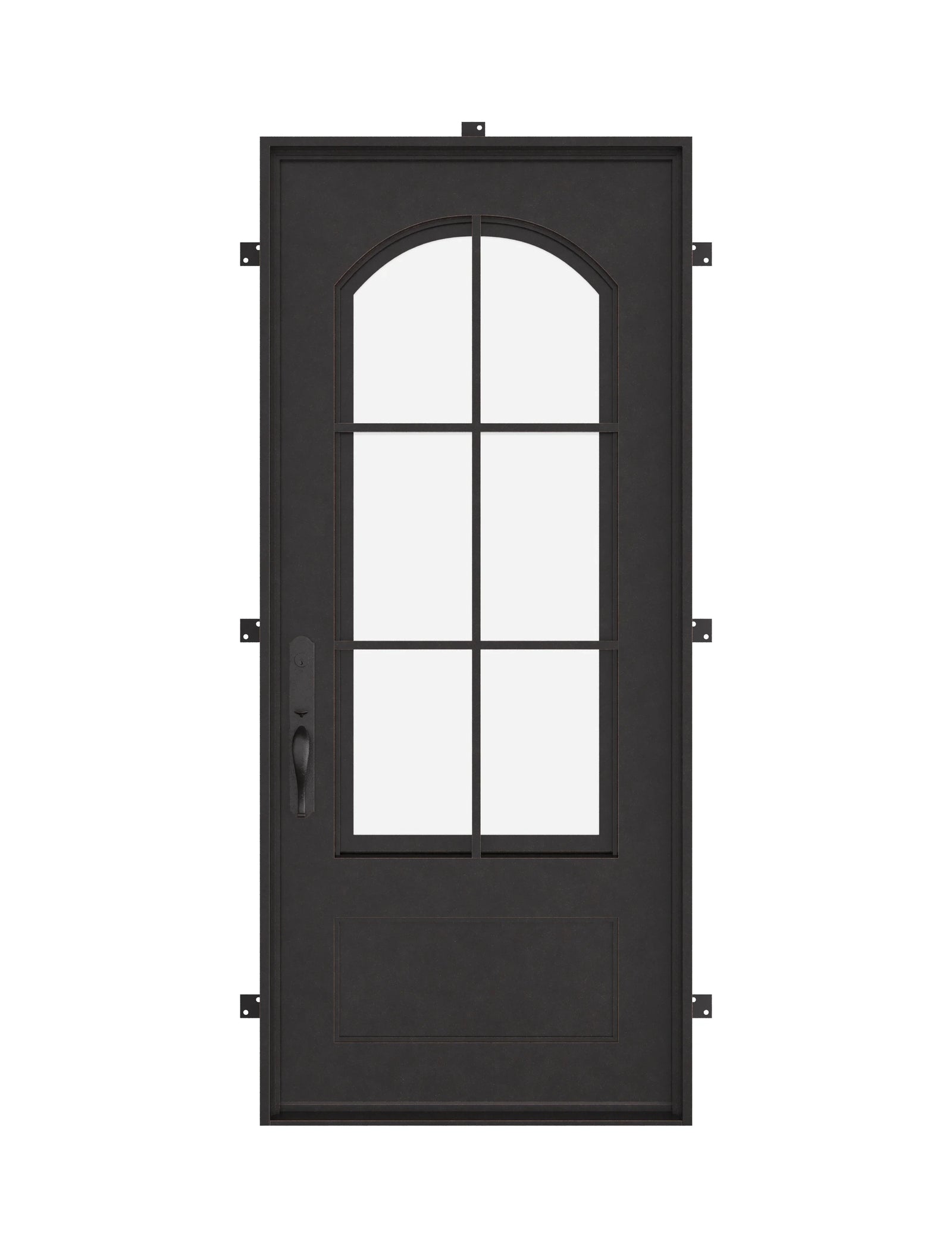 Bristol single flat metal door with thermal break and dual-pane glass.