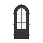 Bristol round top door with thermal break and double glass in black color.