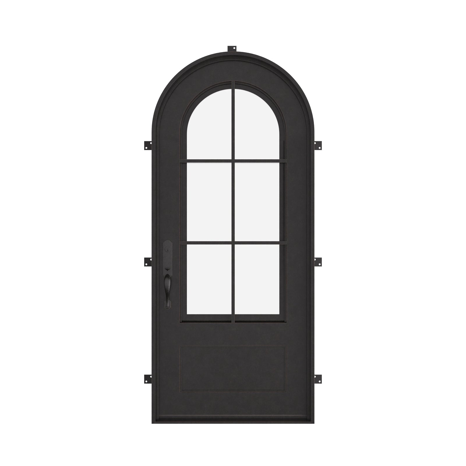 Bristol exterior full arch door for cold weather in black.