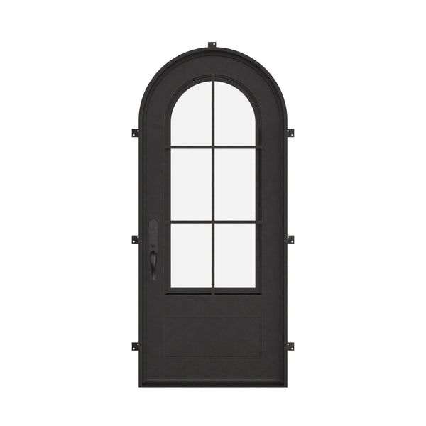 Bristol exterior full arch door for cold weather in black.