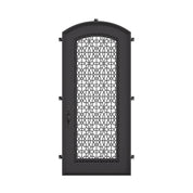 DNA’ Door arch top single exterior door with efficient glass in matte black finish.