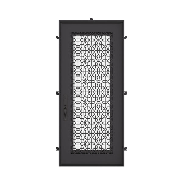 DNA’ Door flat top single flat metal door thermally broken in black.