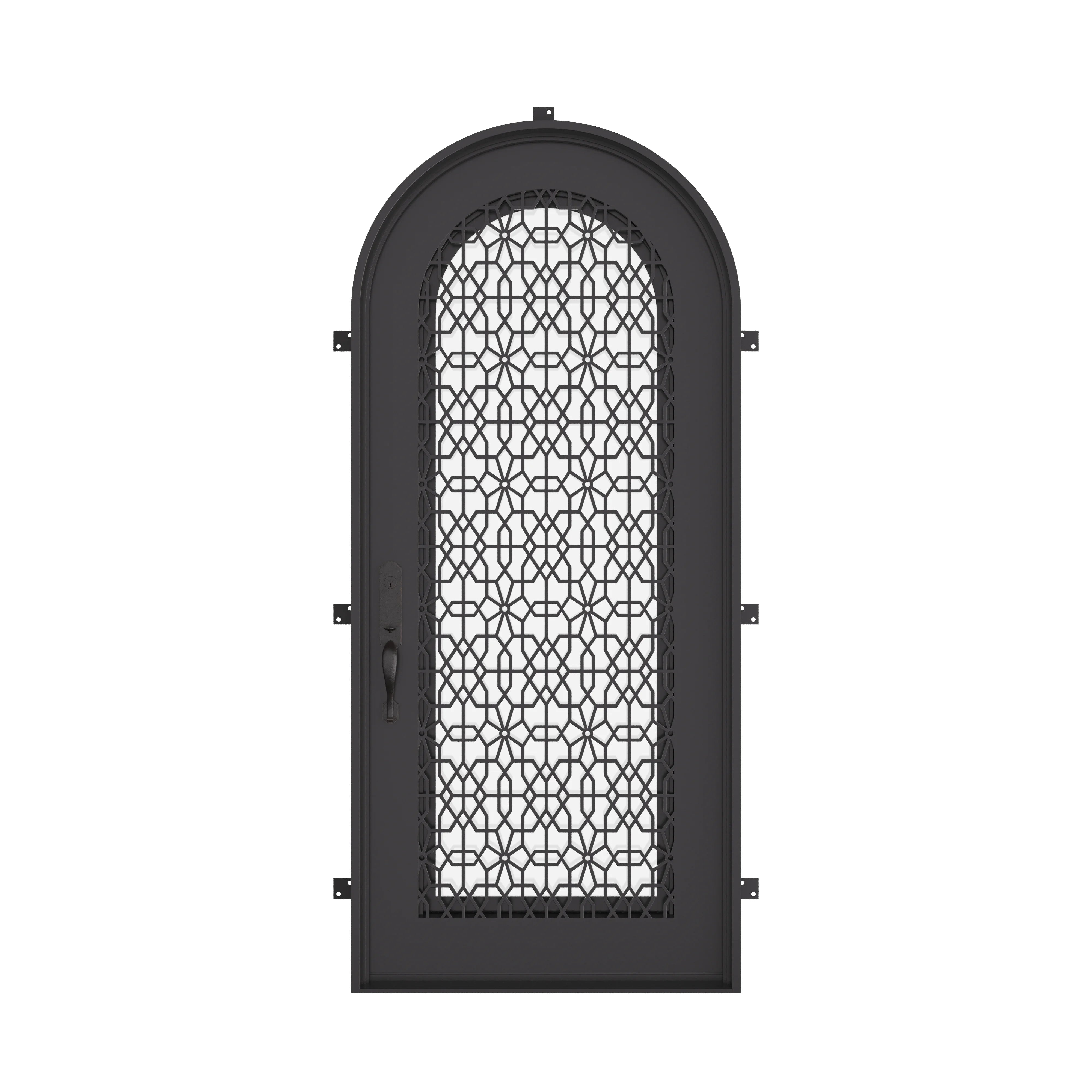 DNA’ Door exterior full arch door with thermal break and tempered glass in matte black.