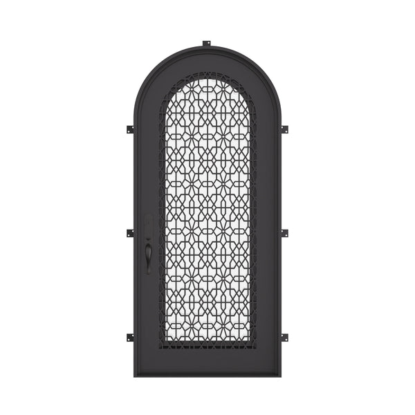 DNA’ Door exterior full arch door with thermal break and tempered glass in matte black.