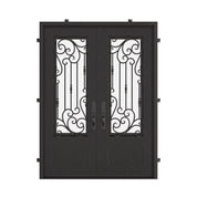 Golden Gate architectural bronze iron double square top front door.