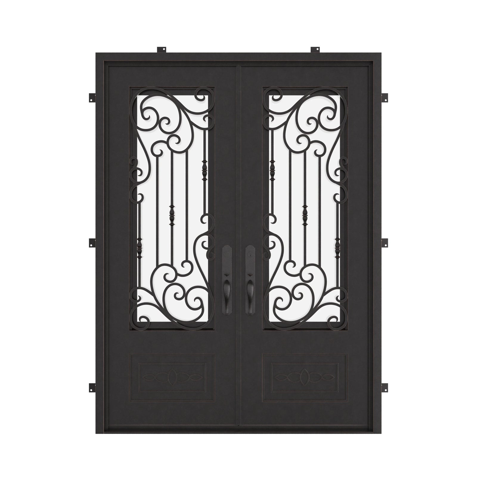 Golden Gate thermally broken flat top metal door in black finish.