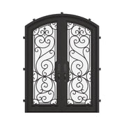 Hills bronze colored arched top double door with thermal barrier and glass.