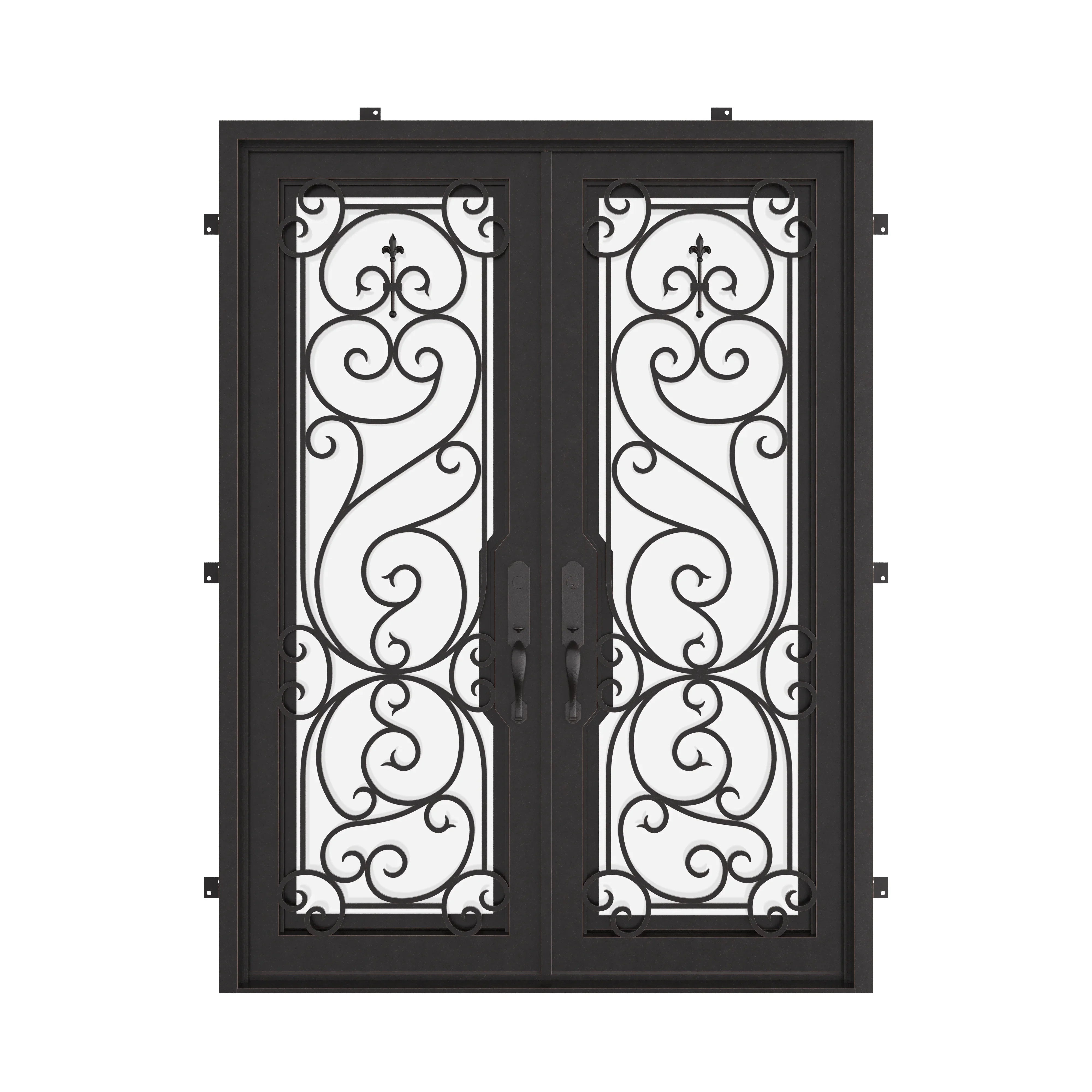 Hills square top patio door with thermal barrier in black finish.