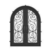 Hills double full arch top front door with energy efficient double-pane glass.