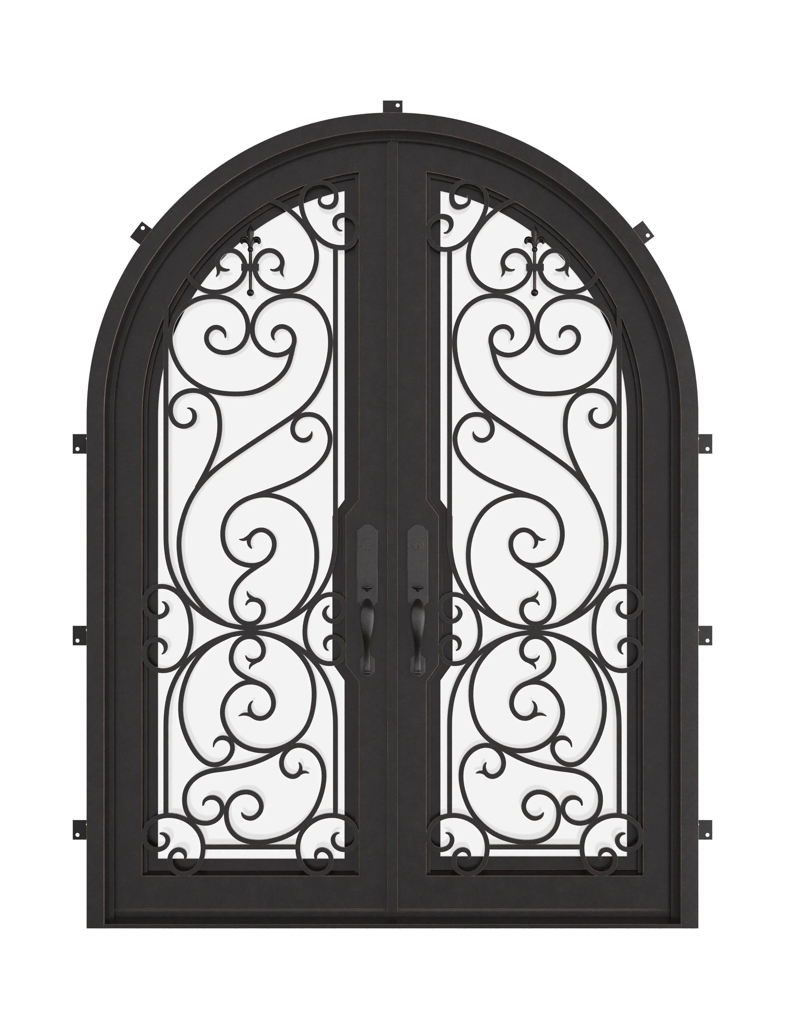 Hills round top iron french door with thermal barrier.