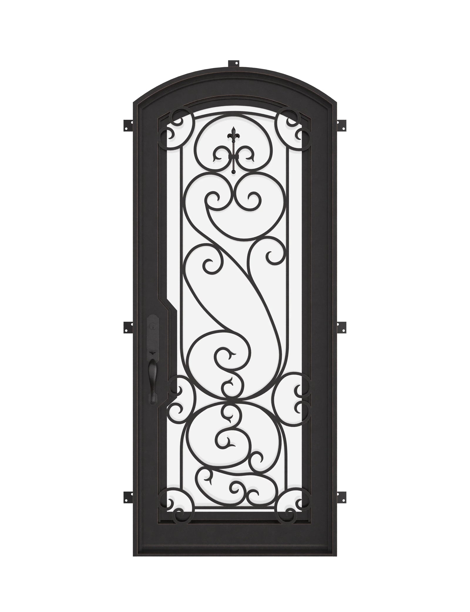 Golden Gate subtle arch top hinged door for cold climates.