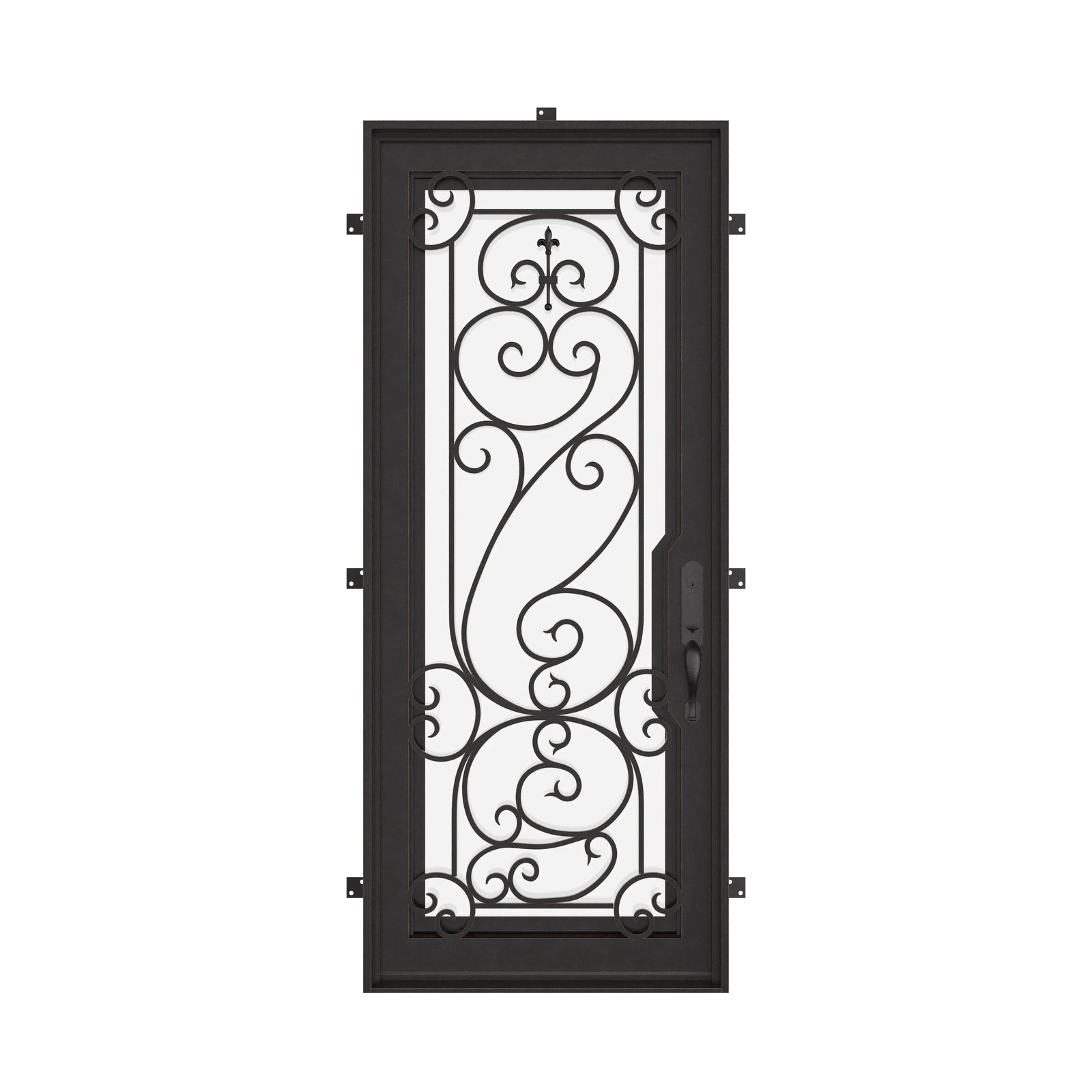 Hills single swinging door with thermal barrier in matte black.