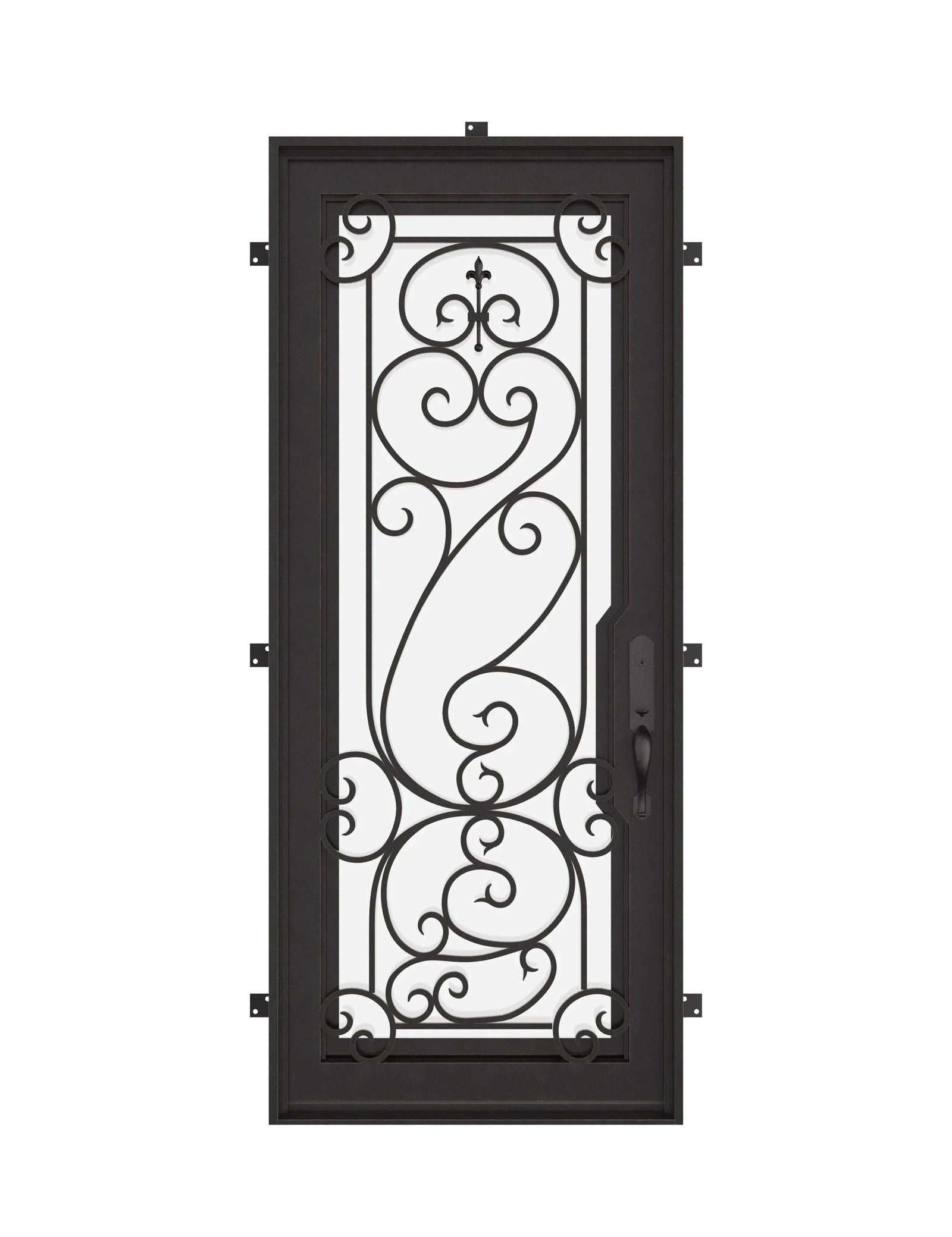 Hills single swinging door with thermal barrier in matte black.