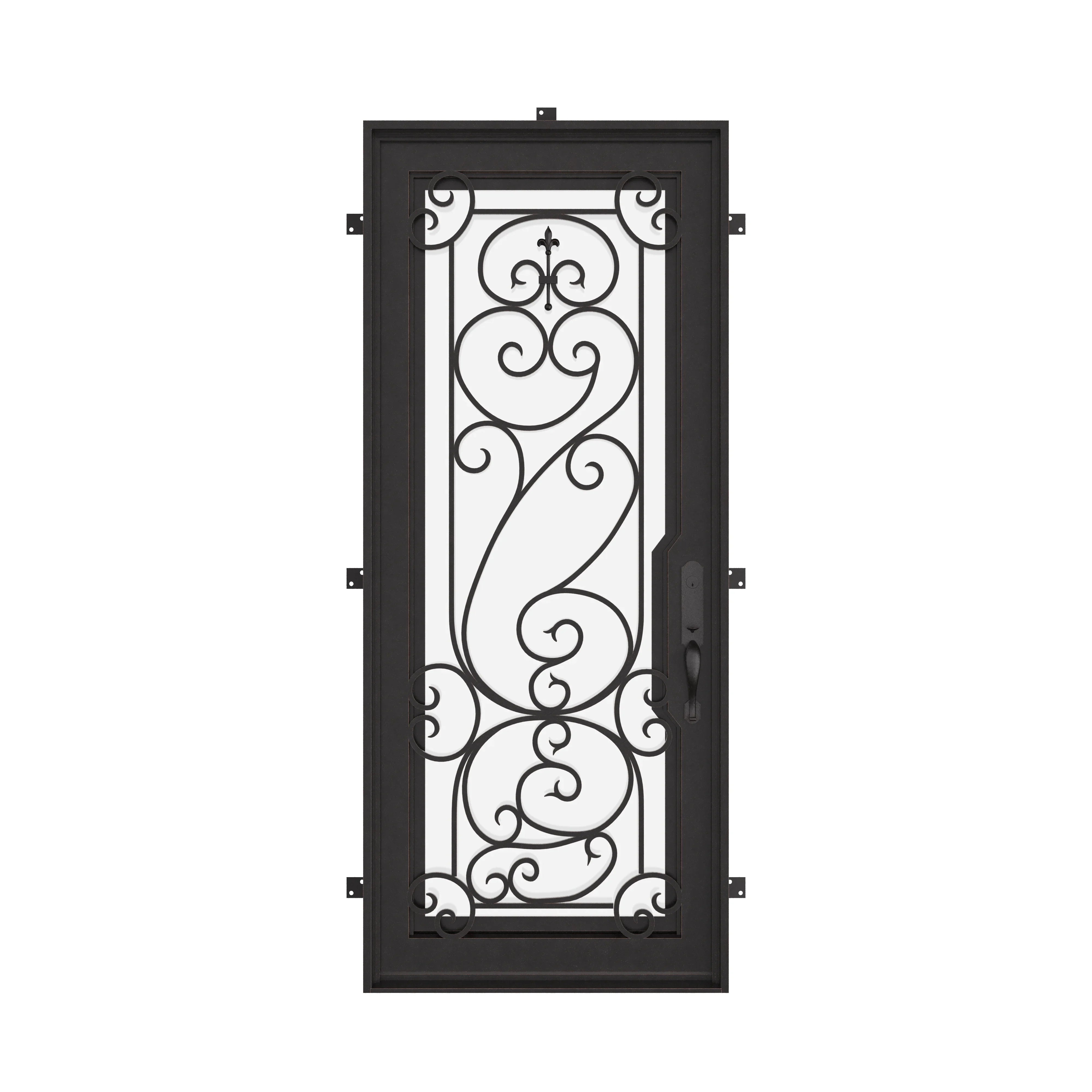 Hills single swinging door with thermal barrier in matte black.