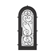 Hills thermally broken round top metal door with efficient glass in black color.