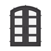 Knox black colored metal double door in bronze with glass and thermal barrier.